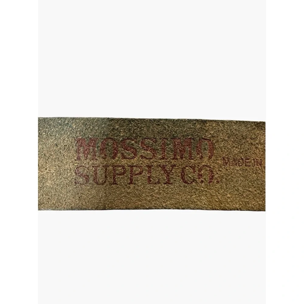 VTG Mossimo Supply Co Leather Belt Oval Brass Buckle Brown Cottagecore Western